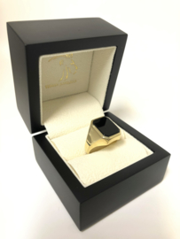 14 K Gouden Heren Zegelring (8-Kant) - Onyx