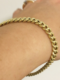 14 K Gouden Gourmet Schakel Armband (hol)  - 21 cm