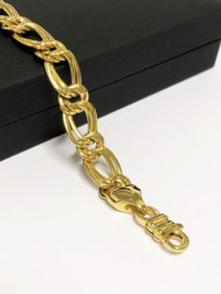 14 K Gouden Fantasie Schakel Armband 17,5 -20 cm / 10,5 g