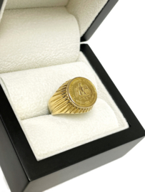 18 Karaat  Gouden Munt Ring 2 Pesos - Estados Unidos Mexicanos