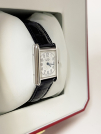 Must de Cartier Tank Quartz White Arabic Dial Zilver - Deployant 2416