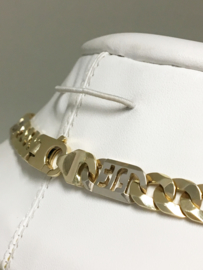 14 K Bicolor Gouden Rolex Schakel Ketting - 76 cm / 104,06 g