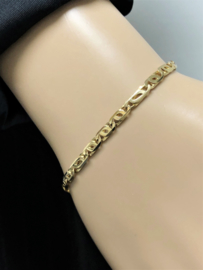 14 K Gouden Valkoog Schakel Armband - 20 cm / 5,85 g