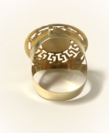 Grove 14 K Gouden Ring Medusa Versace Motief - 2,5 cm
