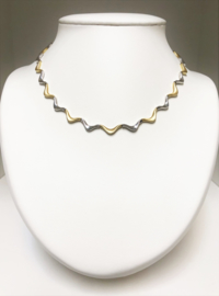 14 K Bicolor Gouden Slag Collier - 42 cm / 19,75 g