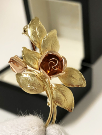 Theodor Klotz Design - 14 K Gouden Broche Roos / 4 cm