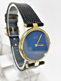 Cartier Le Must Vermeil Ronde Large Lapis Lazuli Dial Quartz