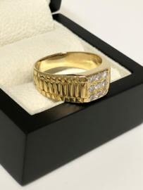 18 K Massief Gouden Heren Rolex Ring 0.50 Diamant F/IF - 17,25 g