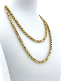 14 Karaat Massief Gouden Wheat Chain Tarwe Schakel - 81 cm / 4 mm / 51.65 g
