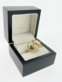 14 K Gouden Heren Ring Paard Hoefijzer Briljant Geslepen Heldere Cubic Zirkonia  - 9.3 g