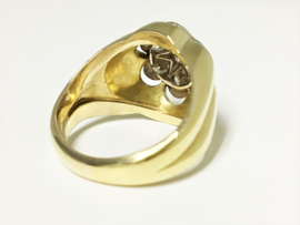 Grove 14 K Bicolor Gouden Rozet Ring ca 1 crt Diamant - 12,3 g