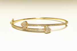 14 K Gouden Slaven Armband Briljantgeslepen Zirkonia