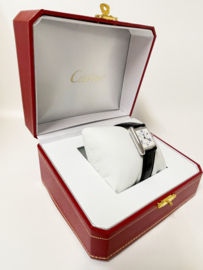 Must de Cartier Tank Quartz White Roman Dial Zilver - Deployant 2416