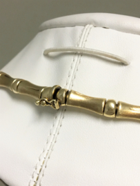 14 K Gouden Bamboe Schakel Collier / Choker - 45 cm