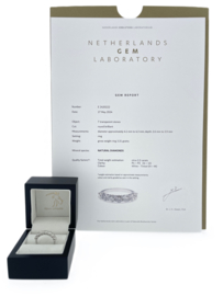 14 Karaat Witgouden Rijring 2.2 ct Briljant Geslepen Diamant Incl Gem Report / Certificaat