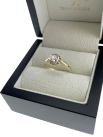 Antiek Gouden Solitair Ring 0.50 ct Diamant Antiek Slijpsel - H/VVS1