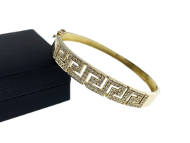 18 Karaat Gouden Versace Motief Bangle ca 1.0 ct Briljant Geslepen Diamant H-SI /P - 19 g
