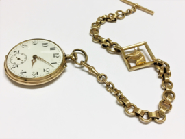 Antiek 14 K Gouden Horloge Ketting Paard -  ca 1920