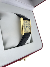 Must de Cartier Tank Large Model Quartz Roman Dial Pin Buckle - 78389 Vermeil