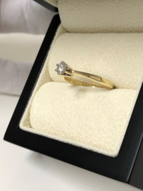 14 Karaat Bicolor Gouden Solitair Ring 0.25 ct Briljant Geslepen Diamant - G/VS1