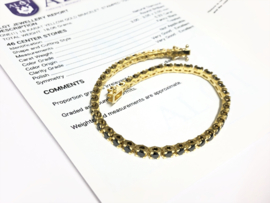 18 K Geel Gouden Tennis Armband 5,33 Crt Briljant Geslepen Diamant - 21 cm / 18,06 g