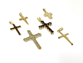 14 K Gouden Hanger - Kruis met Jezus Figuur 3,2 cm