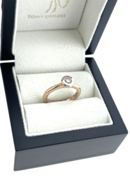 Blush Rosé Gouden Solitair Ring Briljant Geslepen Cubic Zirkonia - Mt 17.25