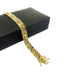 18 Karaat Bicolor Gouden Schakel Armband - 18,5 cm / 23,7 g / 8 mm