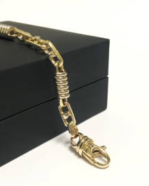 14 K Massief Gouden Monte Carlo Schakel Armband - 23 cm / 39,3 g