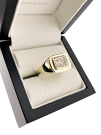 14 Karaat Gouden Heren Ring 0.35 ct Briljant Geslepen Diamant H / SI