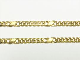 14 K Gouden Gourmet Infinity Schakel Armband - 22 cm
