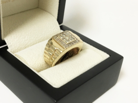 14 K Gouden Rolex Ring ca 0.40 crt Briljantgeslepen Diamant - 8,2 g