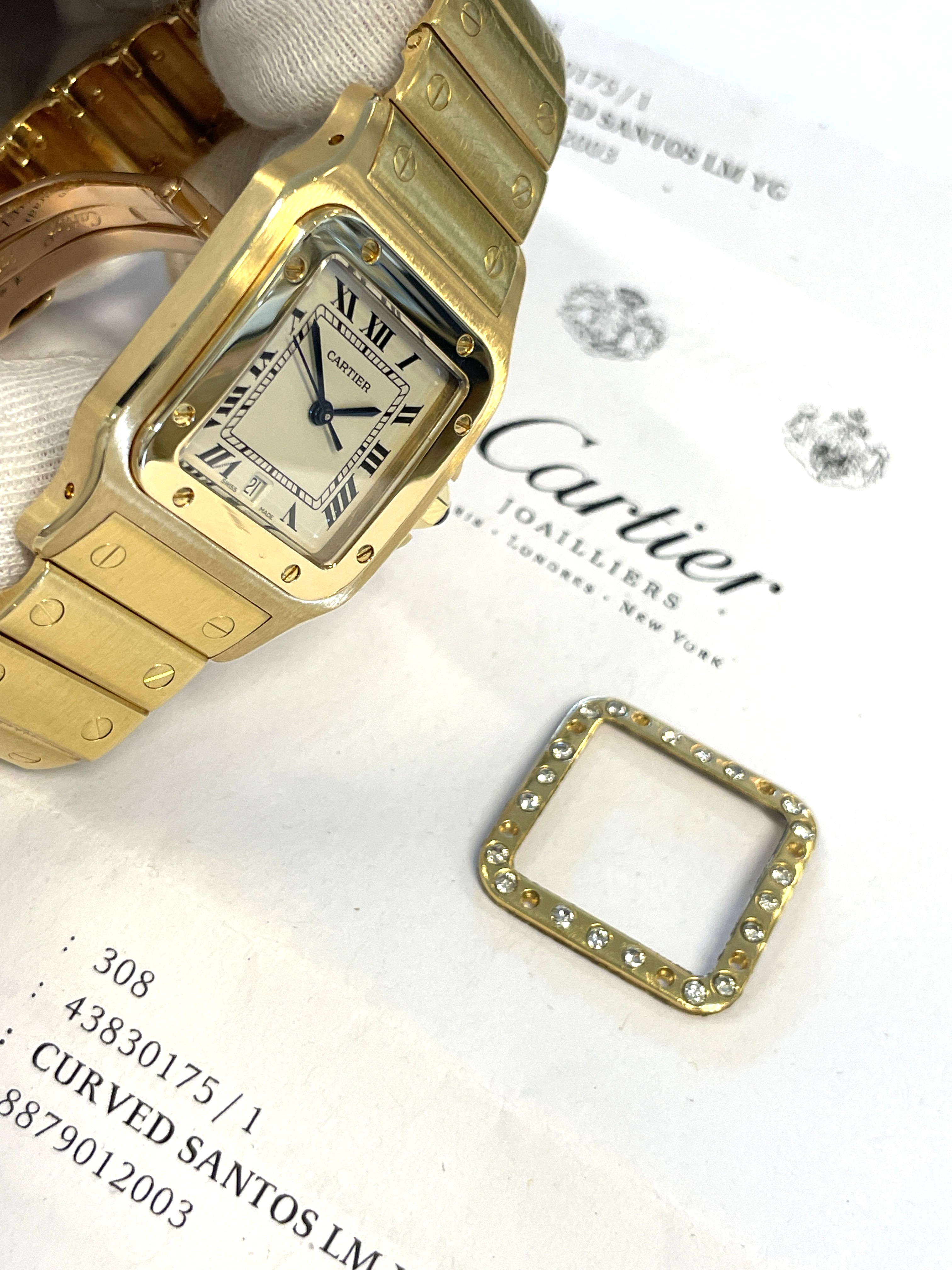 Santos de Cartier Galbee Large Model 18 Karaat Goud - Full Set / Ref. 2003