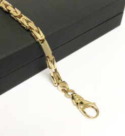 14 K Bicolor Gouden Koningsarmband - 22 cm/ 21,7 g/ 4 mm