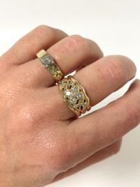 18 Karaat Massief Gouden Geluks Ring Klaver Vier - 1.0 ct Diamant