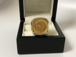 Grove Heren Ring Met Gouden Munt - 10 Coronas 1912 / 14,65 g