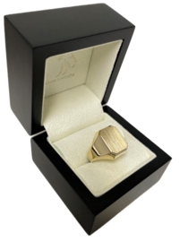 14 Karaat Gouden Heren Zegelring Model 8-Kant Gematteerd - Mt 20