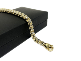Monzario - 14 K Bicolor Gouden Popcorn Schakel Armband - 19.5 cm / 16 g