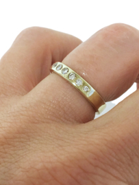 14 Karaat Gouden Bandring 0.25 ct Briljant Geslepen Diamant