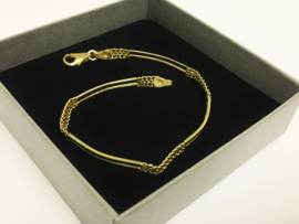 14 K Gouden Fantasie Schakel Armband - 19,5 cm / 8,2 g