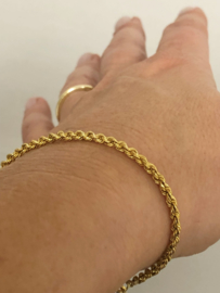 14 K Gouden Koord Armband - 18,5 cm