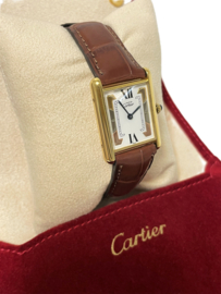 Must de Cartier Tank Large Quartz 590005 White Trinity Roman Dial