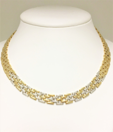 18 K Gouden Schakel Collier 0.84 crt Briljantgeslepen Diamant