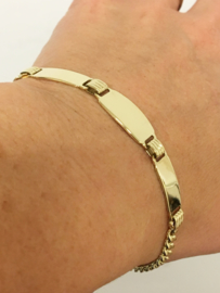 14 K Gouden Plaat Armband (3 Platen) - 20,5 cm / 12,7 g