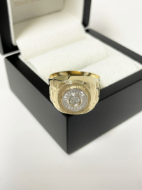 14 Karaat Bicolor Gouden Rolex Ring Heren 0.25 ct Briljant Geslepen Diamant H/VS