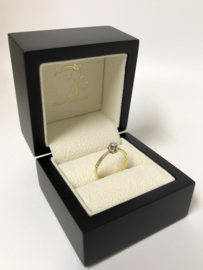 14 K Gouden Solitair Ring 0.10 Crt Briljantgeslepen Diamant H/VS1