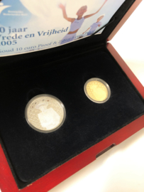 2005 - 60 Jaar Vrede en Vrijheid Goud 10 Euro en Zilver 5 Euro PROOF