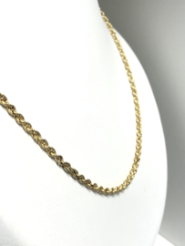 14 K Gouden Koord / Kabel / Rope Ketting - 80 cm / 12 g / 3 mm