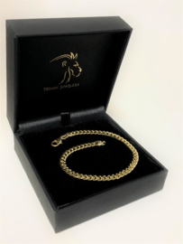 14 K Massief Gouden Gourmet Schakel Armband - 14,6 g / 21 cm / 5 mm