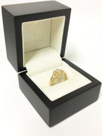14 Karaat Gouden Strik Ring ca 0.40 ct Diamant H/VS2-SI